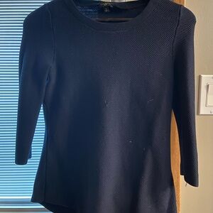 Talbots Navy Blue Textured Top